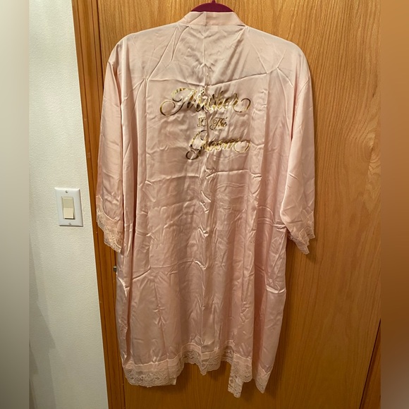 Nwt! Lauren Lash XXL/ XXL light pink mother of the groom satin robe - Picture 2 of 7